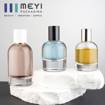 Perfume la plata del oro del tarro de la botella del espray del vidrio esmerilado 100ml